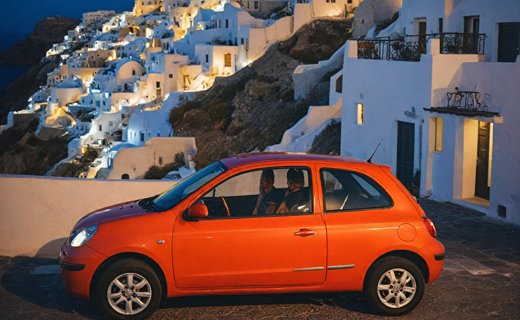 renting a car in Santorini