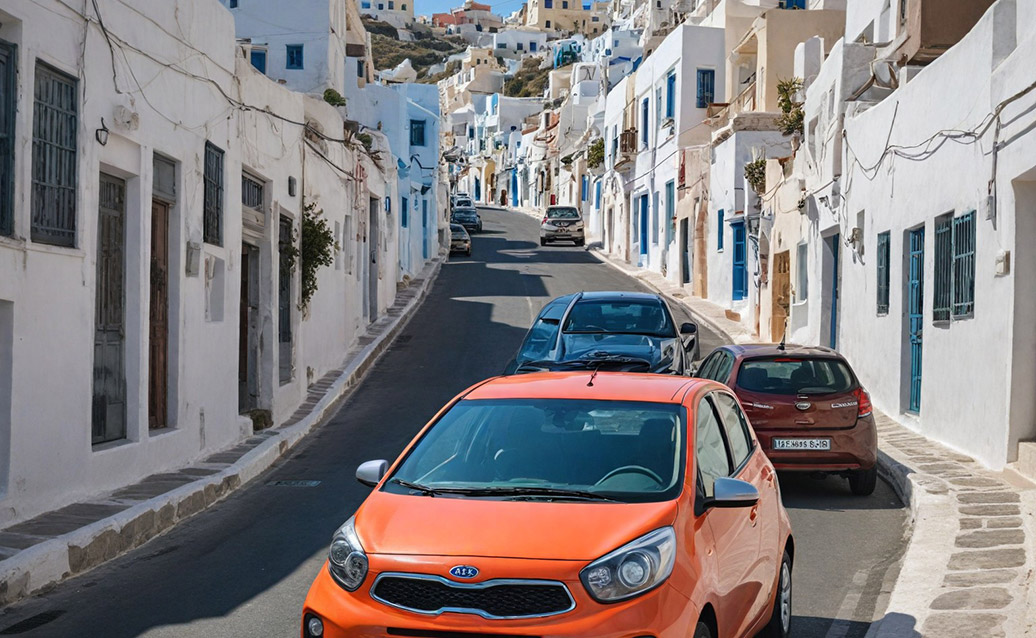 Driving in Santorini offers a unique and picturesque experience