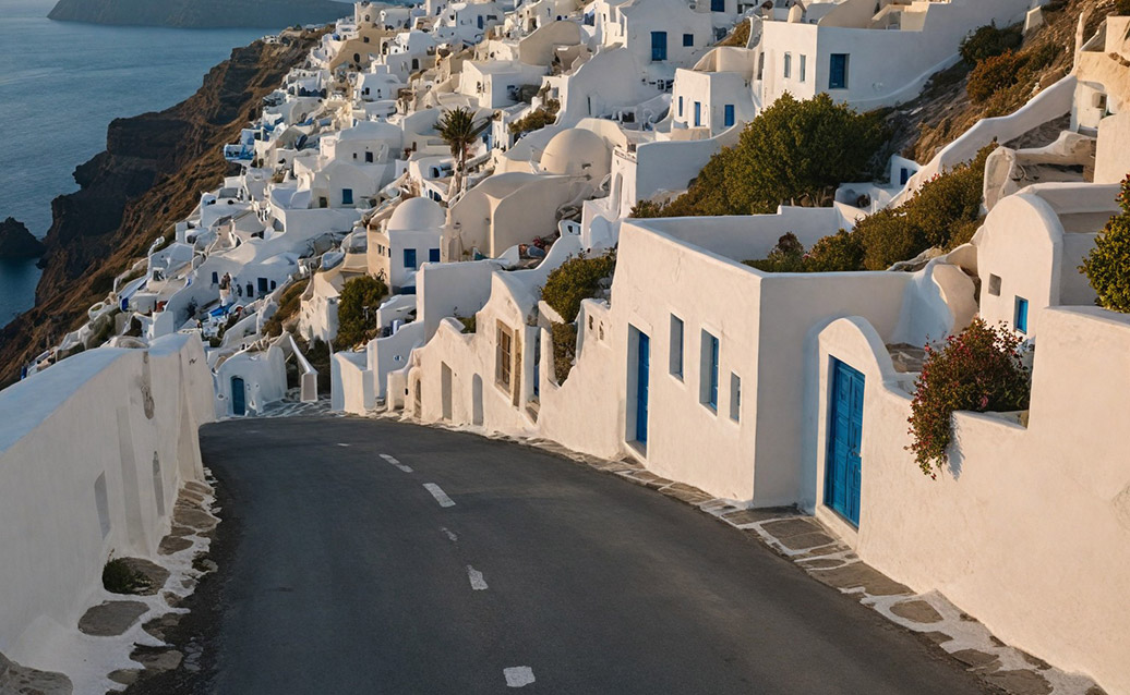 To avoid traffic in Santorini, plan your drives early in the morning or later in the evening